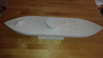 uss monitor 1 82 pinshape rc-boat 3d print model - Mito3D