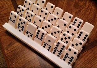 domino tile holder pinshape space-design-contest domino-rack domino-holder domino-tray games dominos dominoes 3d-design 3d print model - Mito3D