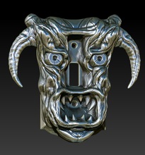 demon head switch plate pinshape monster swith 3d print model - Mito3D