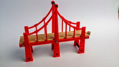 ahşap köprü inşaatı ıkea pinshape raylar demiryolları tren parça 3d print model - Mito3D