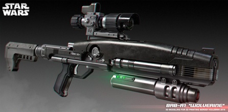 br8 a1 wolverine blaster Gewehr pinshape starwar starwars starwarsweapons cosplay Requisiten Pistole design contest 3d print model - Mito3D