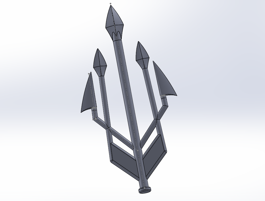 aquaman trident pinshape carattere modellazione concorso tridente prop 3D print model - Mito3D