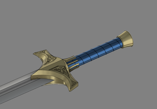 jaune arc's sword crocea mors pinshape weapon rwby cosplay-prop cosplay-design-contest 3d print model - Mito3D