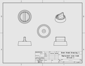oven knob replacment pinshape 3d-design 3d print model - Mito3D