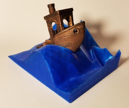 wave stand 3dbenchy pinshape vague bateau 3d print model - Mito3D