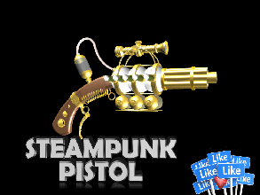 steampunk theater prop pistol cosplay pinshape cosplay-design-contest 3d print model - Mito3D