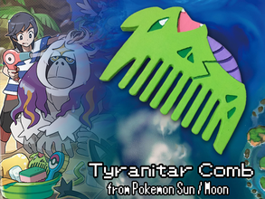 tyranitar comb pinshape cosplay-design-contest pokemon-sun-moon pokemon 3d print model - Mito3D