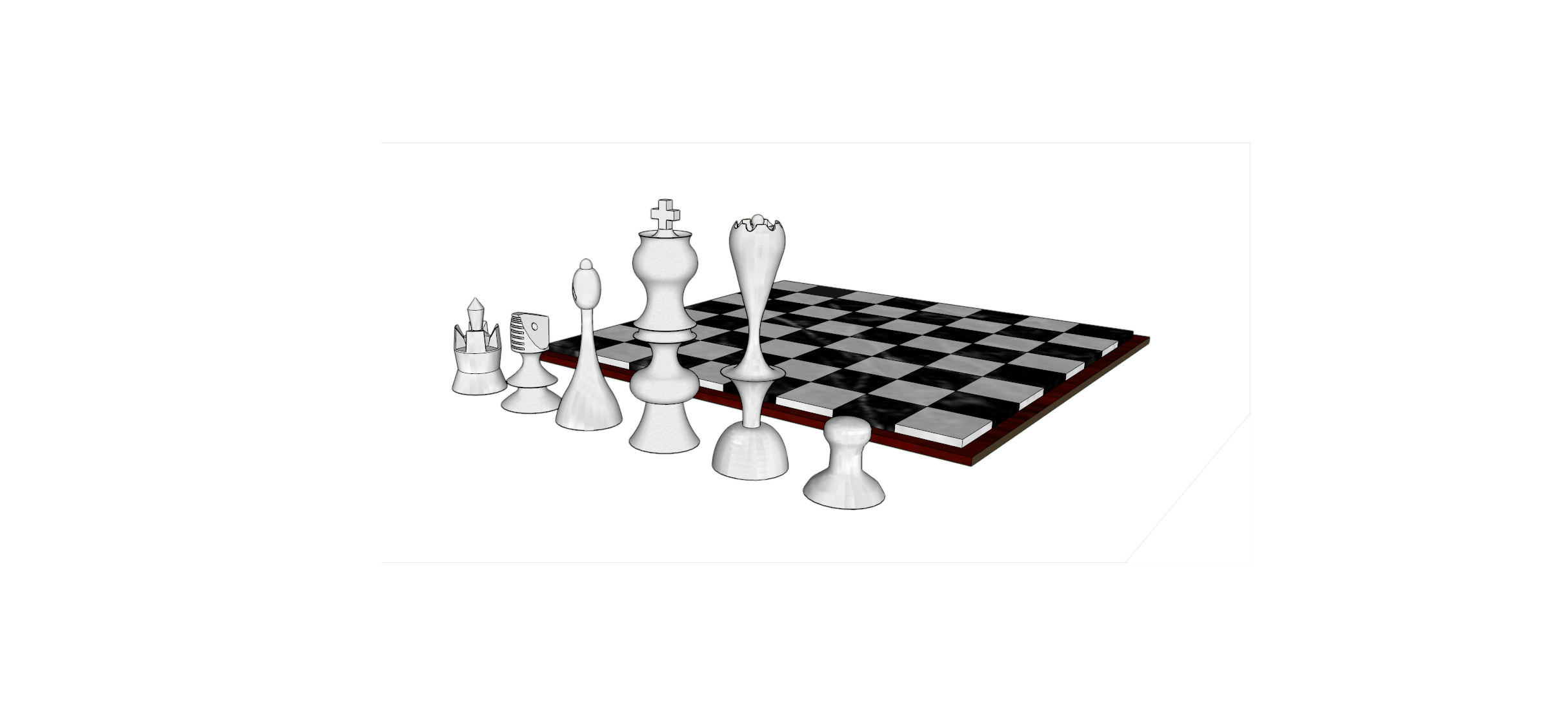 juego ajedrez pinshape conjunto completa set 3D print model - Mito3D