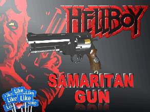 samaritano pistola hellboy pinshape juego diseño concurso mecánica arma fuego cosplay 3d print model - Mito3D