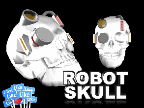 robot cráneo pinshape cosplay diseño concurso 3d print model - Mito3D