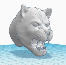 cougar cabeza pinshape mascotte detallada 3d print model - Mito3D
