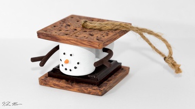 marshmallow s'mores christmas ornament pinshape smores 3d print model - Mito3D