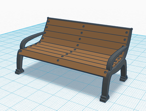 bench pinshape park decoration asset town city 3d print model - Mito3D
