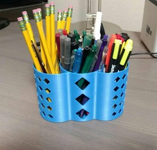3-section pencil holder pinshape pencil-cup 3d print model - Mito3D