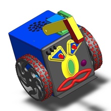 minifloppybot peças extra rodas sistemas pinshape mecânica design contest robotoons roboguts r2pv1com wperko solidworksmagi 3d 3d print model - Mito3D