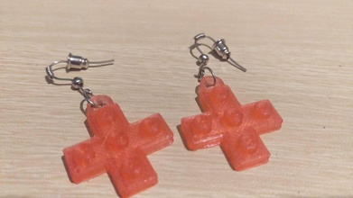 lego croix boucles d'oreilles pinshape 3d print model - Mito3D