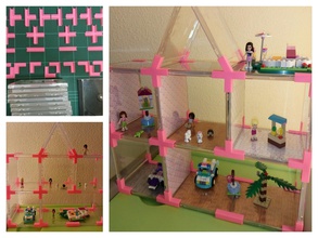 casa bambola giocattolo scaffali riciclato custodie dei cd pinshape upcycling costruzione giocattoli delle bambole i riciclaggio 3d print model - Mito3D