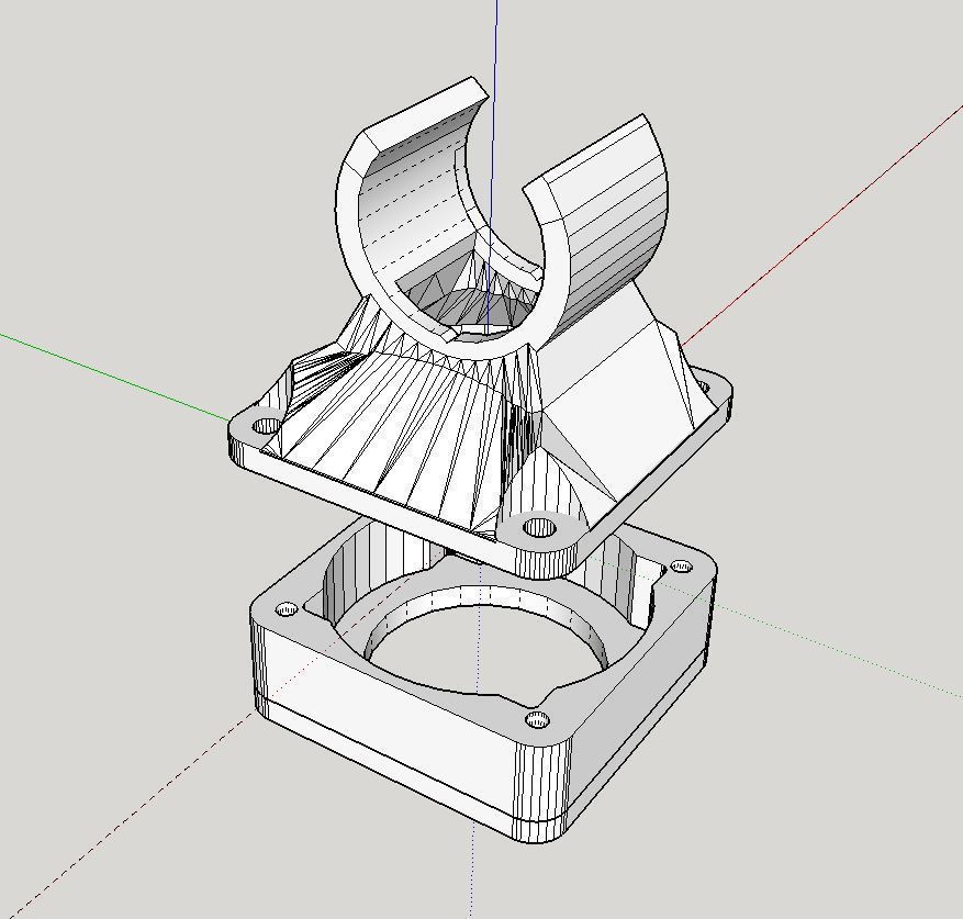 e3d v6 ventola raffreddamento titolare pinshape condotto hotend fan dotto protezione 3D print model - Mito3D