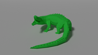 crocodilo low poly modelo pinshape 3d animais lowpoly 3d print model - Mito3D