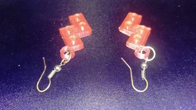 lego earrings pinshape 3d print model - Mito3D