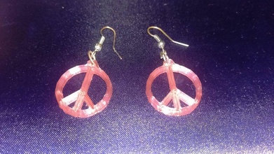 peace earrings pinshape 3d print model - Mito3D