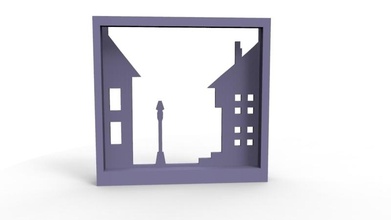 chinese shadows pinshape picture house miniature decorative deco decoration light 3d print model - Mito3D