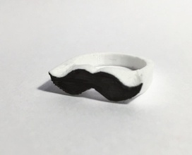 mustache ring pinshape 3d-design 3d print model - Mito3D