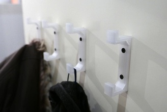 simple strong double wall door hook pinshape 3d-design 3d print model - Mito3D
