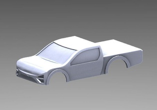 ho scale slot car truck body pinshape 3d-design 3d print model - Mito3D