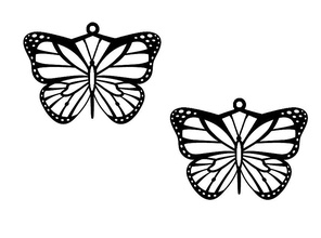 monarch Schmetterling Halskette passende Ohrringe pinshape 3d design 3d print model - Mito3D