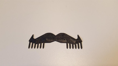 moustache comb pinshape 3d-design 3d print model - Mito3D