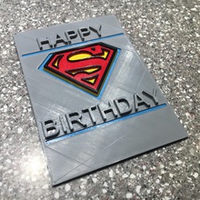 superman birthday card pinshape superman-logo happy birthday-card 3d print model - Mito3D