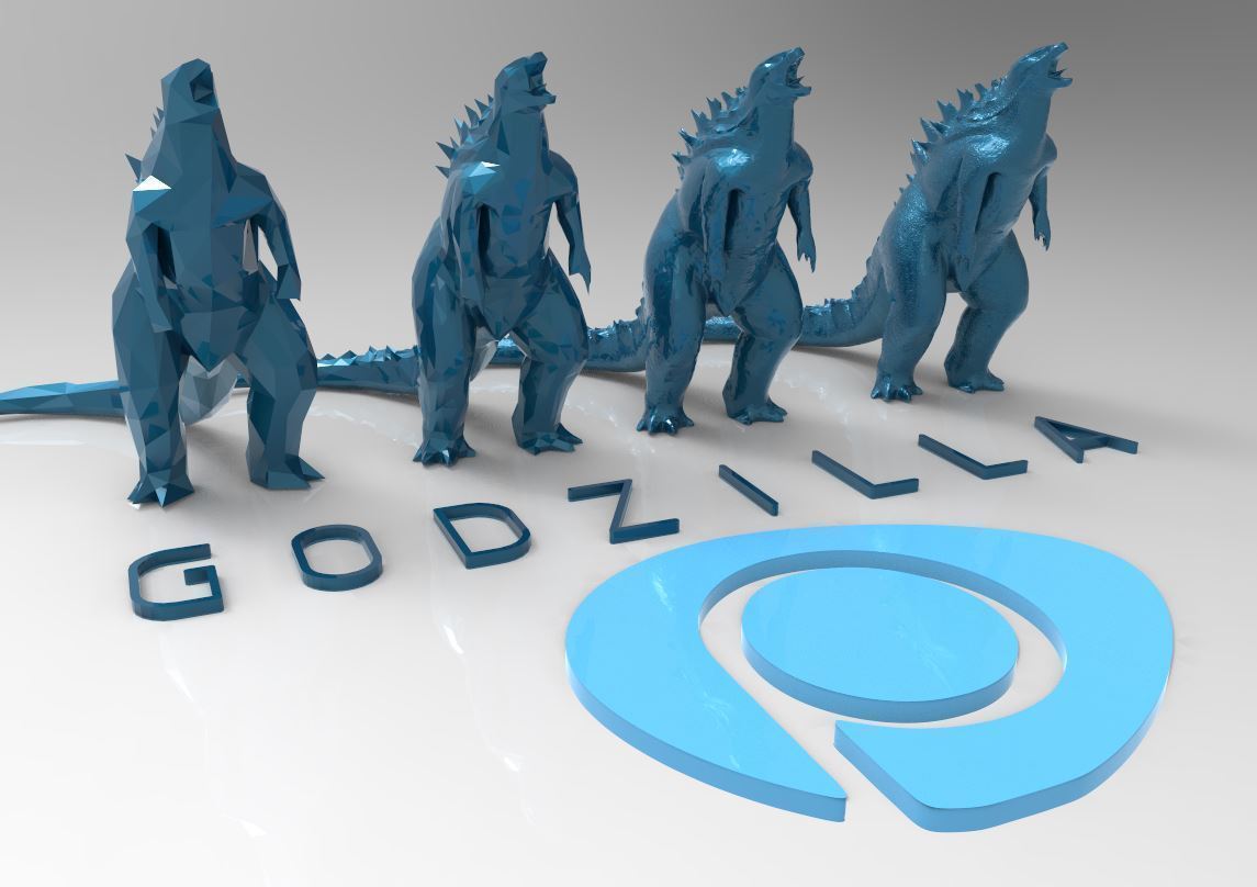 godzilla çığlık birden fazla çözünürlük pinshape oyuncaklar masa masaüstü oyuncak kertenkele kertenkeleler zilla kaiju canavarlar canavar monstertoy 3D print model - Mito3D