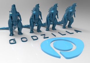 godzilla - scream- multiple resolution pinshape toys desk desktop toy lizard lizards zilla kaiju monsters monster monstertoy 3d print model - Mito3D