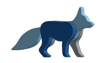 3layersfox pinshape animals fox onshape 3d print model - Mito3D