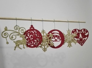 christmas ornaments pinshape trees snowflake-ornament snowflake renier bauble santa-claus santa ornament christmas-decotations 3d print model - Mito3D