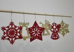 adornos navidad pack 2 pinshape bell ángel copo nieve ornamento árbol decotations 3d print model - Mito3D