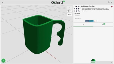 ambiguous cup pinshape 3d-design 3d print model - Mito3D
