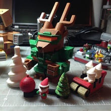 makine şehir x mech pinshape geyik mas Noel robot kızak elf santa battlebeasts sevimli mechcity mecha 3d print model - Mito3D