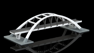 white bridge pinshape architectural-model 3d print model - Mito3D