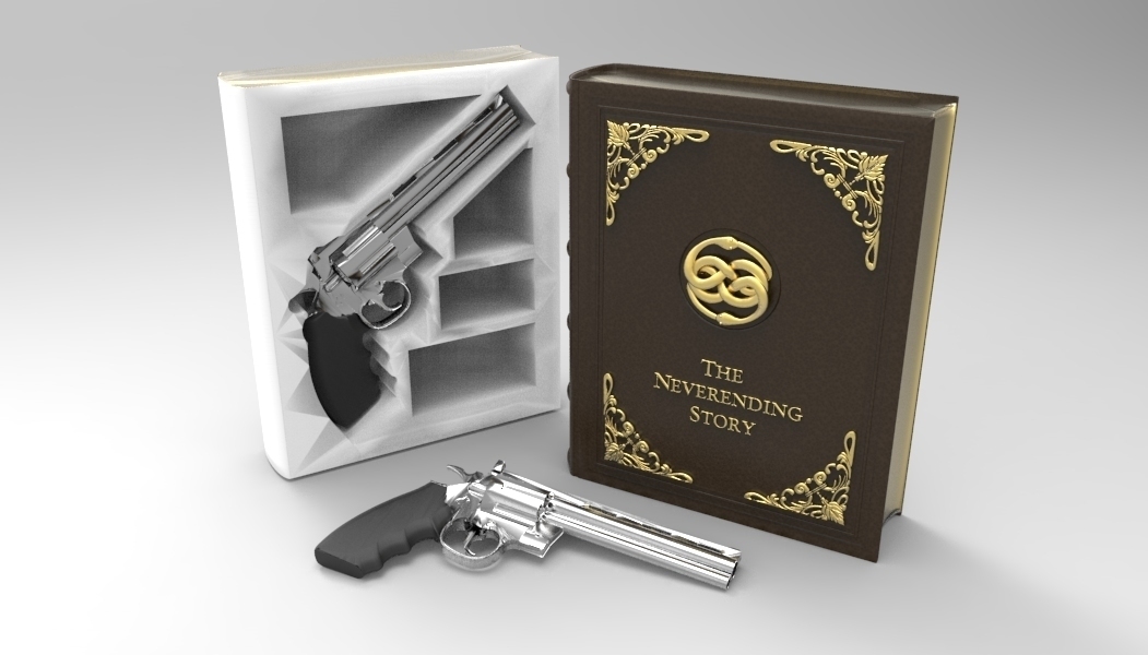 libro secreto cuadro pistola colt python 357 magnum pinshape arma fuego 3D print model - Mito3D