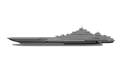 orbital navy - super carrier yorktown pinshape aircraft-carrier spaceship united-states-navy orbital-navy 3d print model - Mito3D