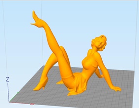 fille pin up pinshape statuette 3d impression statue jeune 3d print model - Mito3D