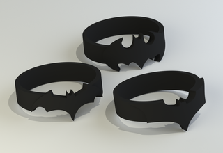batman anéis tamanhos 6 12 pinshape super herói dark knight dc comics anel 3d print model - Mito3D