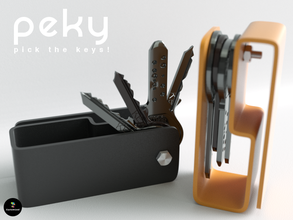 peky pinshape style easytoprint minimalistic keycase keyholder keychain smart design 3d print model - Mito3D