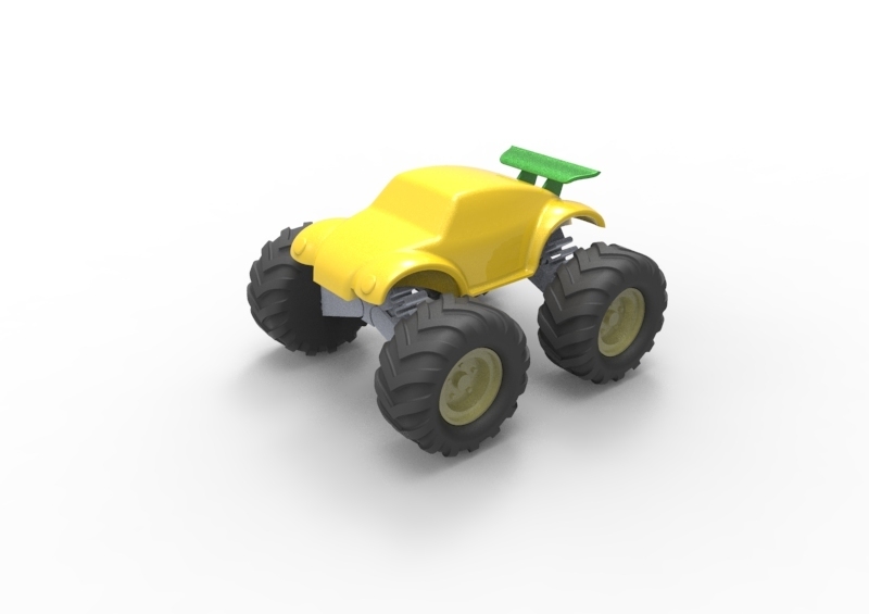 3d buggy monster truck pinshape LKW Auto Frühling 3D print model - Mito3D