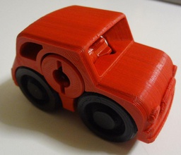 2 colors - fiat rubber band powered car pinshape 3d-design 3d print model - Mito3D