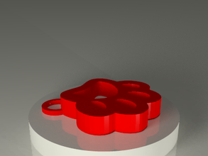 huella perro pinshape köpek pençe baskı anahtar zinciri 3d print model - Mito3D