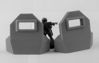 plain barricade + pair pinshape 3d-design 3d print model - Mito3D