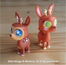 baby deer - minikim pinshape figurine cute animal comic deer-model toys-and-games 3d print model - Mito3D